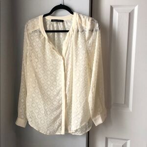 Rose & Olive Cream Sheer Blouse - S
